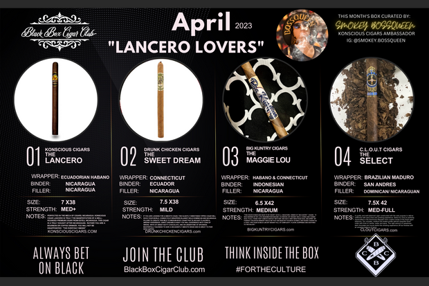APRIL BOX 2023  "Lancero Lovers" (6 Cigars)